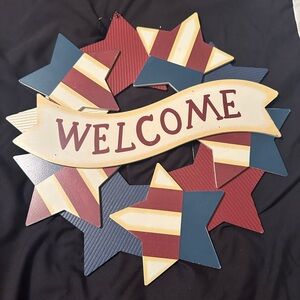 Patriotic welcome sign
